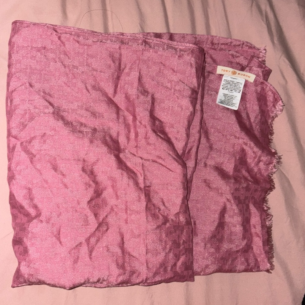 Never worn Tory Burch pink scarf